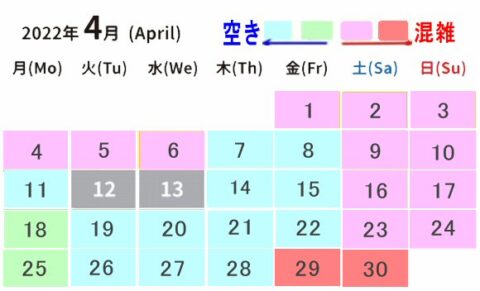 レゴランド混雑予想カレンダー【2022年4月